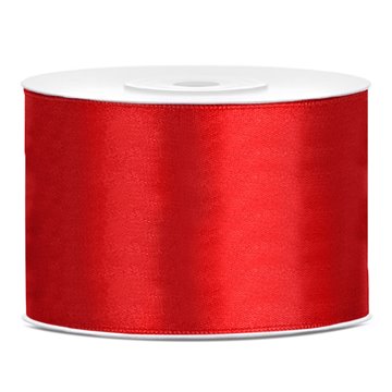 Satinbånd rød 5cm x 25m bånd og sløjfer