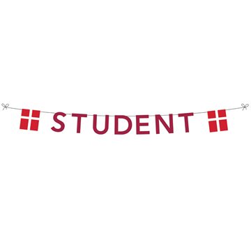 Guirlande Rød Student og flag Dannebrog 4m studenterfest