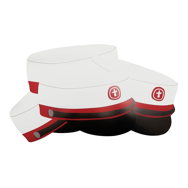 Stor Rød studenterhue pynt 17cm x 25cm, 6 stk. studenterpynt