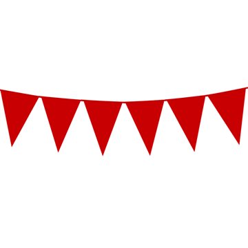 XL vimpel rød 45cm x 10m flagguirlande til fest