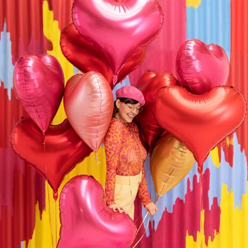 Folieballon Hjerte rød 75cm x 65cm  bryllups pynt
