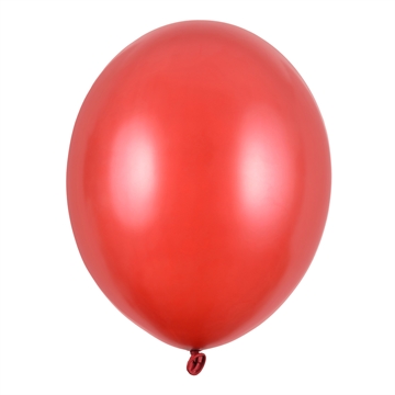 Balloner rød metallic 30cm, 10 stk. festartikler