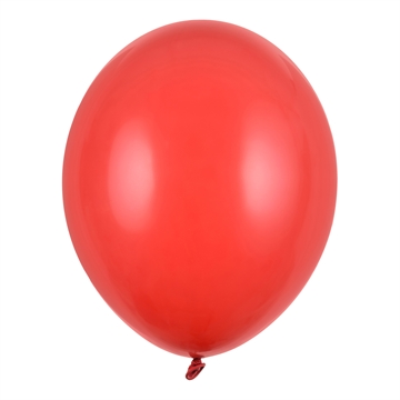 Balloner rød pastel 30cm, 50 stk. festartikler