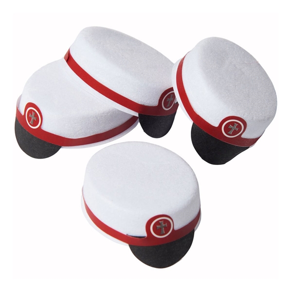 Studenterhue mørk rød 3,5cm, 8 stk. studenterpynt