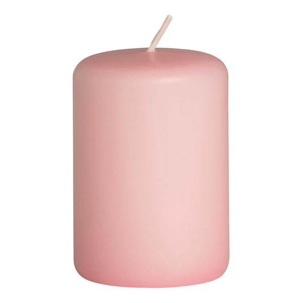 Bloklys rosa 4cm x 6cm, 6 stk. stearinlys