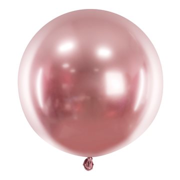 Ballon Rund rosegold chrome 60cm festartikler