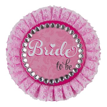 Polterabend Rosette Bride To Be pink/sølv festartikler