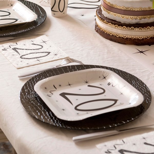 Papkrus 60 år fødselsdag hvid/sort, 10 stk.