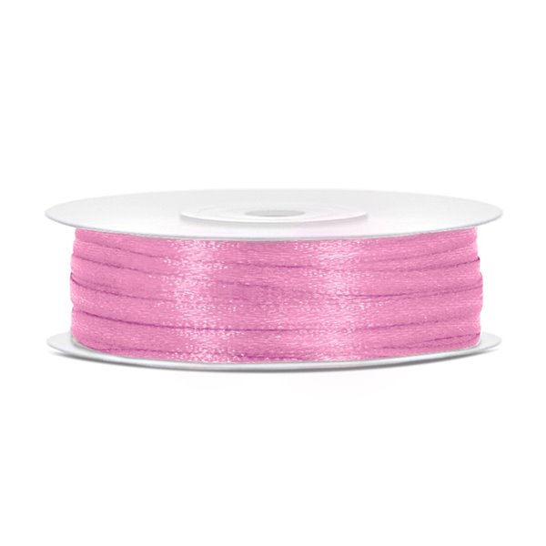 Satinbånd lys pink 3mm x 50m sløjfer