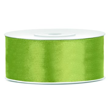 Satinbånd limegrøn 2,5cm x 25m festartikler
