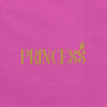 Servietter Princess pink/guld 33cm x 33cm, 20 stk. festartikler