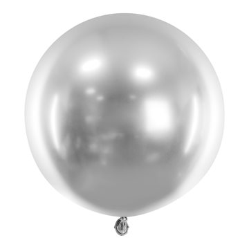 Ballon Rund chrome sølv 60cm festartikler