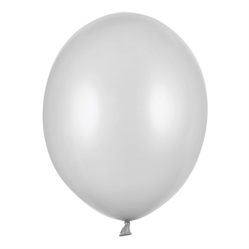 Balloner sølv metallic 30cm, 10 stk. festartikler