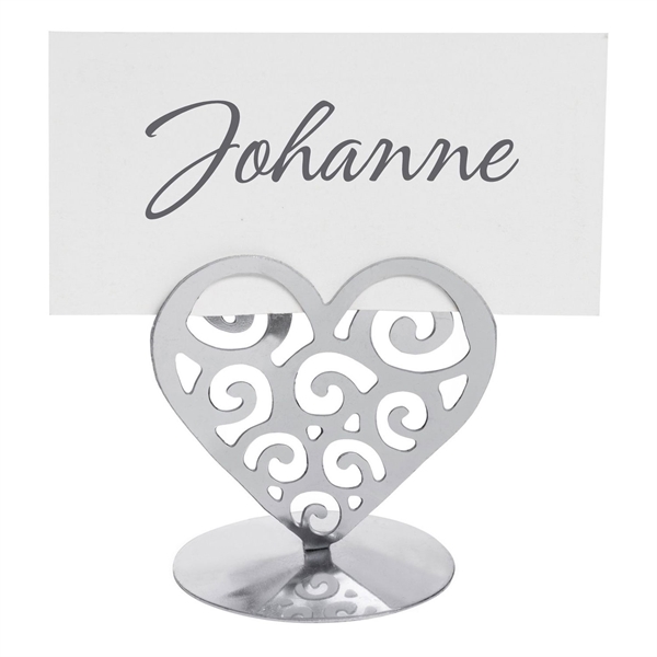 Bordkortholder Hjerte sølv bryllup