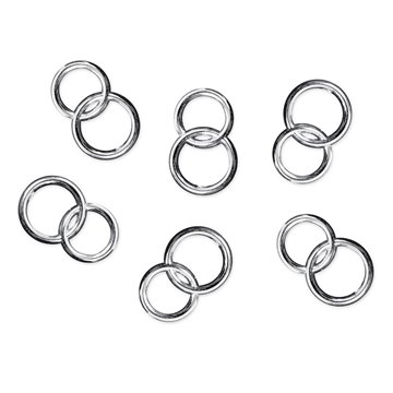 Dobbelt ringe sølv 2,5cm, 25 stk. festartikler