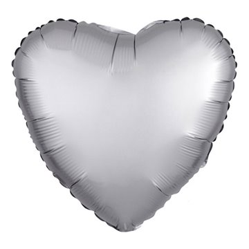 Folieballon Hjerte sølv 43cm festartikler
