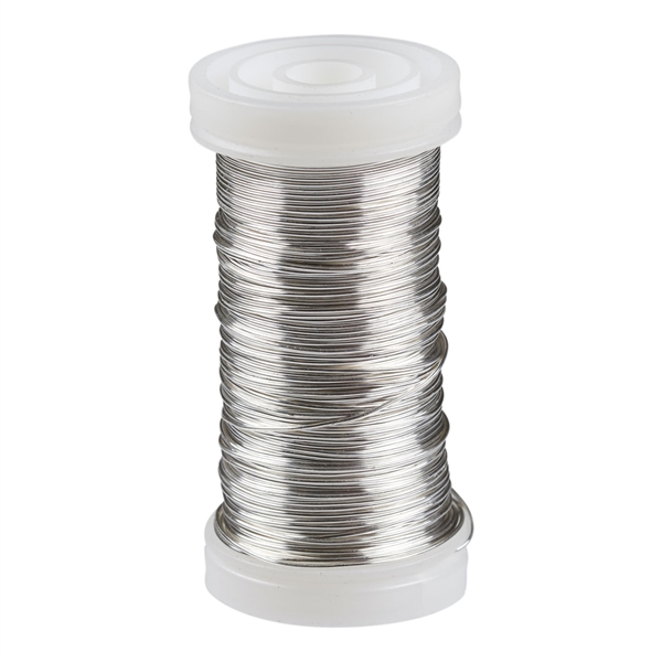 Myrtetråd / Metaltråd sølv 0,5mm x 50m, 100g binderiartikler