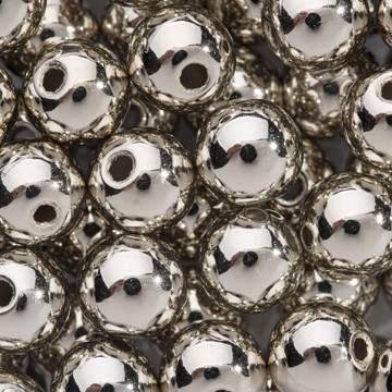 Perler sølv metallic 1,4cm, 35 stk. festartikler