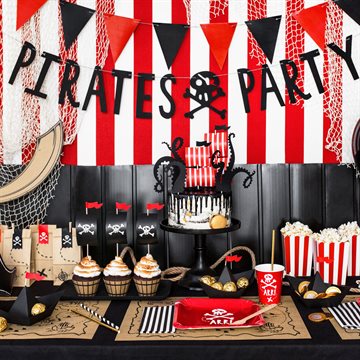 Guirlande Pirat Party - Sørøver sort 1m børnefødselsdag