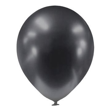 Balloner sort chrome 30cm, 25 stk. festartikler