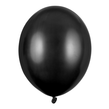 Balloner sort metallic 30cm, 10 stk. festartikler
