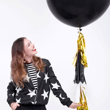 Kæmpe ballon rund sort 1m festartikler
