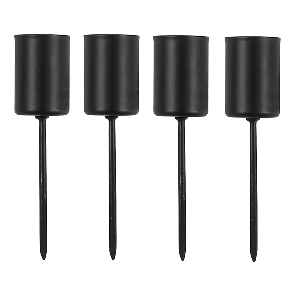 Advent lysholder på spyd sort 9,5cm, 4 stk. adventskrans