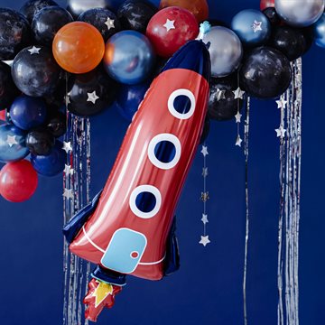 Folieballon Space - Rumraket 44cm x 1,15m børnefødselsdag