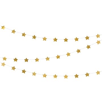 Guirlande Stjerner guld 5cm x 2,8m