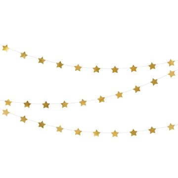 Guirlande Stjerner guld 5cm x 2,8m dekoration