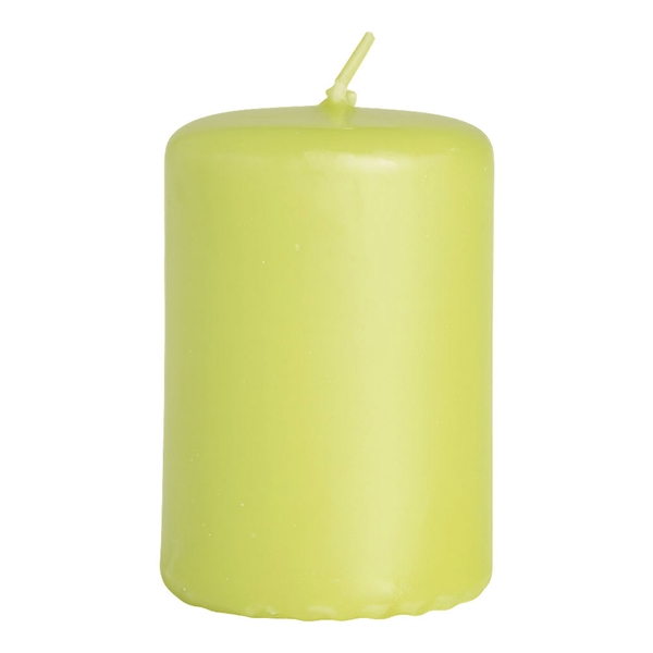 Bloklys støvet grøn 4cm x 6cm, 6 stk. stearinlys