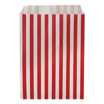 Slikposer Striber hvid/rød 18cm x 13cm, 10 stk. papirpose