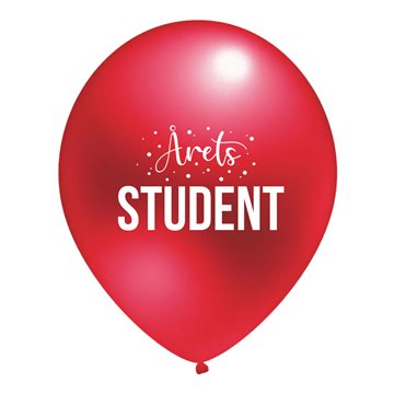 Balloner Årets Student rød metallic 30cm, 10 stk.