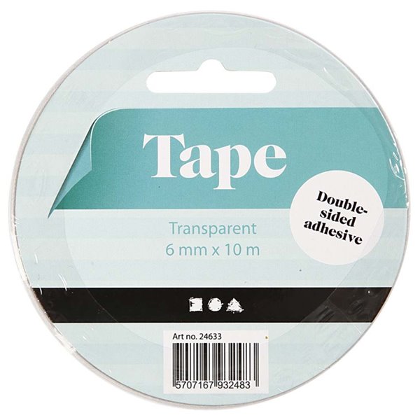 Dobbeltklæbende Tape 6mm X 10m