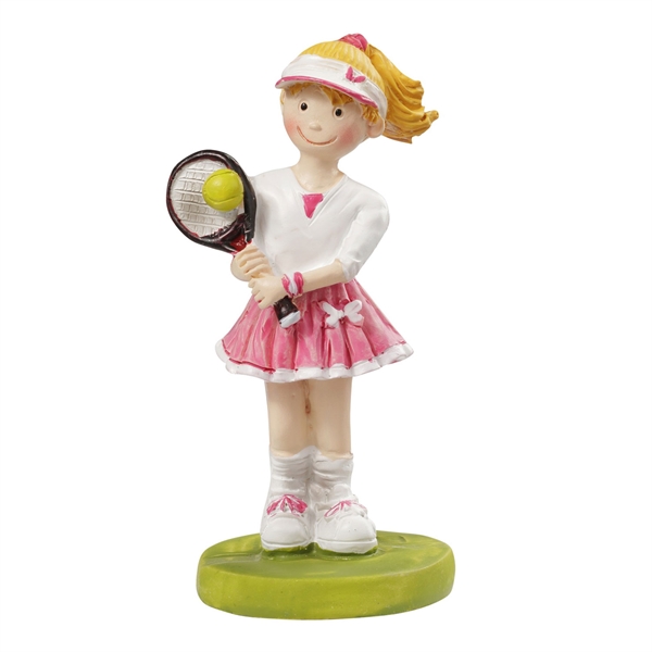 Figur Tennisspiller pige 9cm konfirmationspynt
