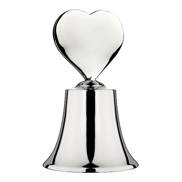 Toastmasterklokke Hjerte sølv 9,5cm festartikler