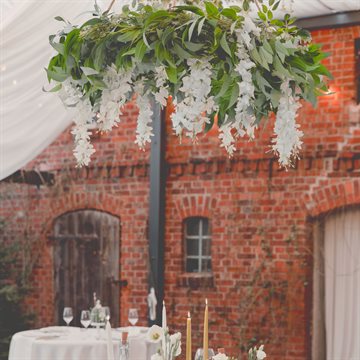 Guirlande Wisteria blomst hvid/grøn 1,7m dekoration og udsmykning