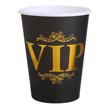Papkrus VIP sort/guld,10 stk. festartikler